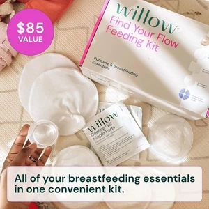 NEW Willow Find Your Flow Feeding Kit Silver Nursing Cups 12-Piece Breastfeeding - Picture 1 of 3
