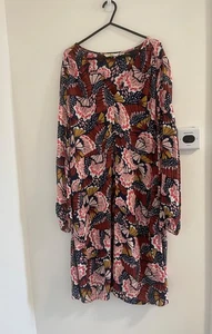 Boden abito donna taglia 20 floreale manica lunga scollo a V lunghezza ginocchio estivo  - Foto 1 di 10