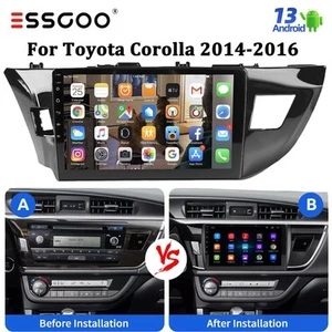 For Toyota Corolla 2014-2016 Android 14 10.1'' Car Stereo GPS Radio CarPlay 32G - Picture 1 of 14