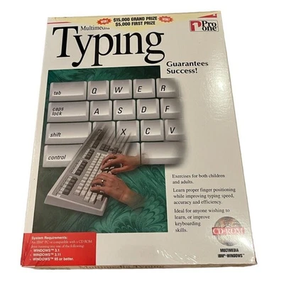 NEW Multimedia Typing (CD-Rom, Pro One Studio) For Windows 3.1, 3.11, 95+ N3 NOS - Image 1 of 2