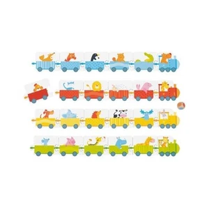 Goki Würfelspiel Züge 25 teilig Holz Würfelpuzzle Puzzle Zug Waggon - Bild 1 von 3