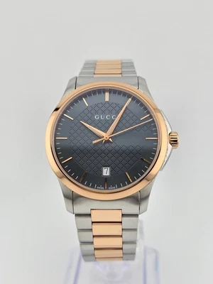 Gucci G-Timeless YA126446 Two-Tone Bracelet Grey Dial Men's  Watch ⌚ - Image 1 of 4