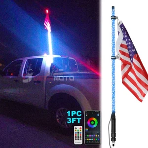 For Nissan Frontier 1PC 3FT Spiral RGB LED Whip Lights Dream Chasing Light - Picture 1 of 14