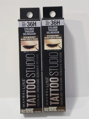 Maybelline Tattoo Studio Liquid Eyeliner Eye Makeup, Dark Henna Brown. QTY:2 - Image 1 of 3