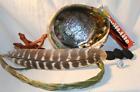 SWEETGRASS Sage Abalone Shell Charcoal Tablets 4 " Wood Stand Smudging Feather