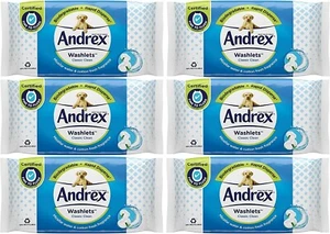 Andrex Washlets Classic Clean Flushable, 1 - 24 pack, Each pack has 36 wipes