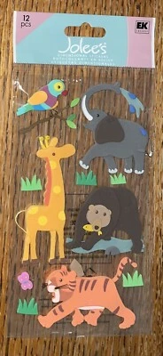 RARO Jolees SAFARI Animales VIDA SILVESTRE ZOOLÓGICO OSO TIGRE Elefante Jirafa Pegatinas 3D Foto 1 de 4