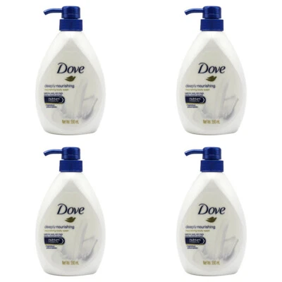 4x Dove 550ml Body Wash Moisturising Liquid Shower Bath Soap Deeply Nourishing - image 1 of 3