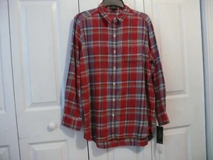 Ralph Lauren Shirt - Lauren Jean Co. - M - with Tag - 100% Cotton - Red Plaid - Picture 1 of 8