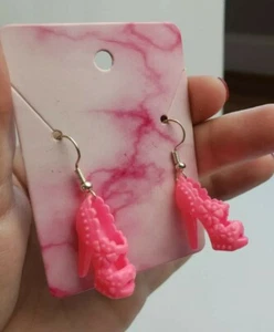 Rosa Barbie Schuhe Ohrringe Absätze baumeln Kawaii süß Puppe Schuh Zubehör OOAK  - Bild 1 von 4