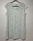 Miss Elaine Flannel Floral Night Gown Womens XL Lace Trim Cap Sleeve Granny
