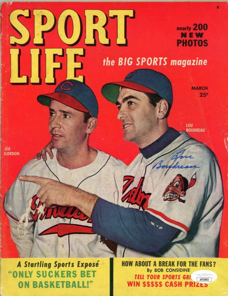 Lou Boudreau Indians Autographed Signed 1949 Sport Life Magazine JSA Authentic - Image 1 of 1
