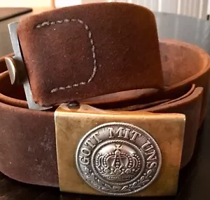 Kaiserlich Deutsch, 1. Weltkrieg preußischer eingetragener Mann M1895 Gürtelschnalle mit Gürtel - Bild 1 von 11