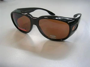 12 - AMBER LARGE WEAROVER SUNGLASSES -FREE SHIPPING - UV400 PC PO1-A - Picture 1 of 4