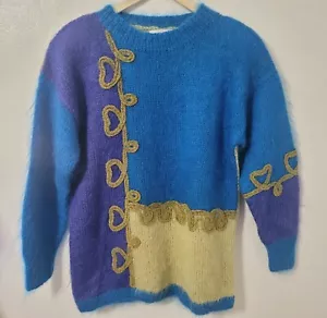 Vintage Internationale Express Pullover handgestrickt Gr. XS weiche Wolle Oversized  - Bild 1 von 9