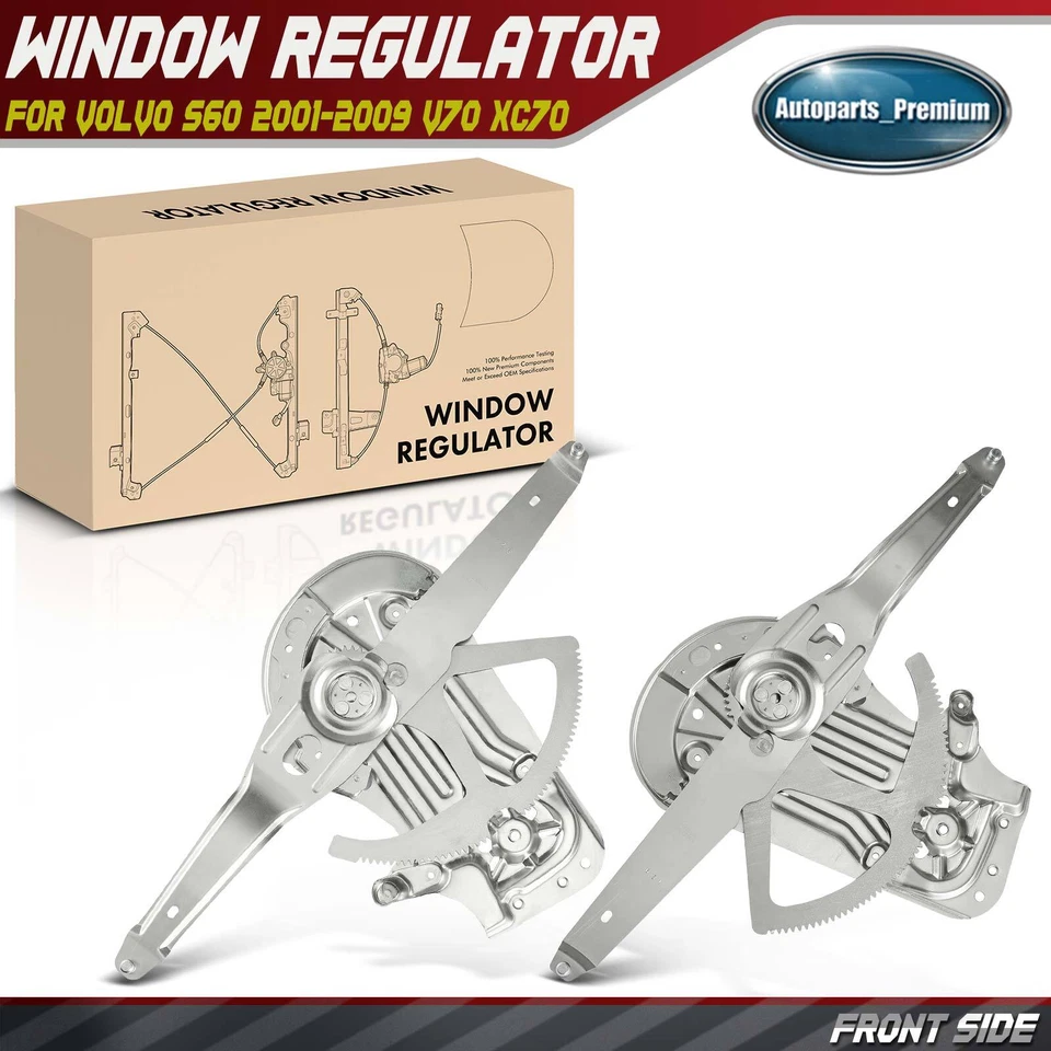 Regulador de ventana eléctrico eléctrico delantero 2 piezas para Volvo S60 2001-2009 V70 XC70 Foto 1 de 4