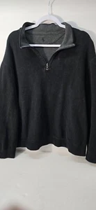 Polo Ralph Lauren Reversible 1/4 Zip Mens Large Black/Grey Pullover Sweatshirt - Picture 1 of 7