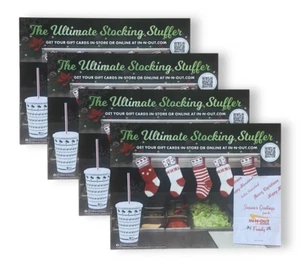 IN-N-OUT BURGER (Lot of 4) Christmas Stocking Paper Placemat Tray Liners *NEW* - Imagen 1 de 2