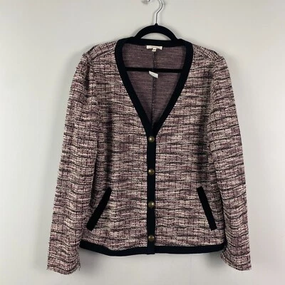 Cárdigan Maurices Tweed Recortado con Botones Talla XL Botón Frontal Foto 1 de 4