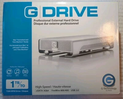 NEW G-Technology Hitachi Gen 4 1TB External Hard Drive MAC & Windows  - Image 1 of 3