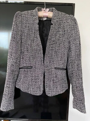 H&M blazer women suit jacket blazer formal business black and white size xs - Image 1 of 4