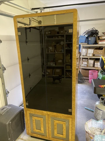 Romweber Antique Vintage Mid Century Lighted Display Cabinet, LT Reflections Cover