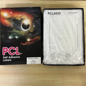 PCL by Avery selbstklebende Etiketten weiß 200 Blatt PCL6233 24 Etiketten pro Bogen - Bild 1 von 8