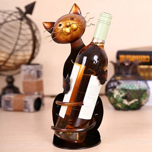 Portabottiglie vino a forma di gatto Tooarts portabottiglie vino scultura in metallo T0P0 - Foto 1 di 11