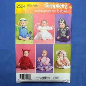 Simplicity Muster 2524 Baby Kostüm Größen 1-18 Monate Engel Teufel Prinzessin ungeschnitten - Bild 1 von 2