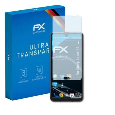 atFoliX 3x Screen Protection Film for Sharp Aquos R3 Screen Protector clear - Image 1 of 4