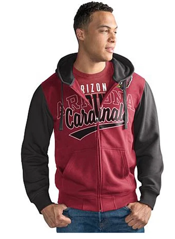 NFL Arizona CARDINALS Contrast Hoodie Full Zip Jacket & Tee Shirt Combo ~ Large Cover