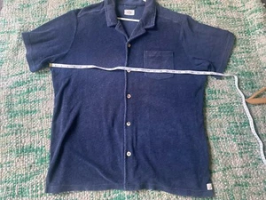 Marine Layer Shirt Mens Large Blue Rainey Resort Terry Button Up Short Sleeve - Picture 1 of 6
