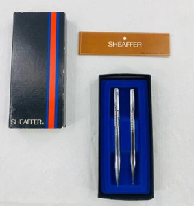 Sheaffer Vintage White Dot Silver Ballpoint Pen & Mechanical Pencil Set - Picture 1 of 5