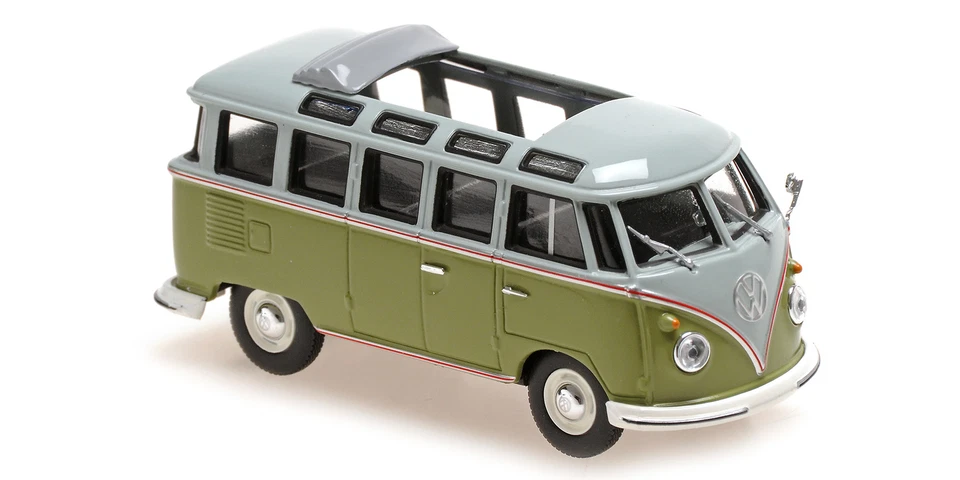 Minichamps 1:43 VOLKSWAGEN SAMBA BUS GREY & GREEN 1961 Modellauto - 940052300 - Bild 1 von 1