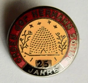OLD VINTAGE OREDEN DER HERMANN SOHNE JAHARE STERLING SILVER ENAMELED 25 YEAR PIN - Picture 1 of 4