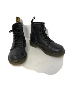 Dr Martens Kids 1460J Classic Boots -Kid US Size 1-Black-Lace Up-Side Zipper - Picture 1 of 8