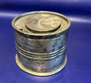 ANTIKER ENGLISCHER STAHL DESKTOP TINTENWELL TOPF MIT 4 FEDERLÖCHERN, C 1800 - Bild 1 von 5