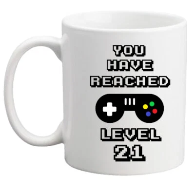 CLASSIC CREATIONS UK 21st birthday mug/gaming gift/gamer/gift for him/men/her/women/level up mug gift