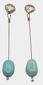 ORECCHINI IN ARGENTO 925 CON PASTA DI TURCHESE - Foto 1 di 2