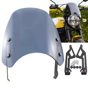Motos Smoke Windscreen Windshield Screen For Ducati 15-20 Scrambler 400 803 Icon - Foto 1 di 14
