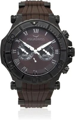 Reloj suizo multifunción para hombre Aquaswiss 39G5010 Bolt correa negra ion marrón Foto 1 de 3