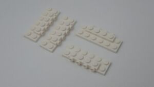 Lego Lot of 4 Modified Plate 2x6x2/3 with 4 Studs on Side Bracket #87609