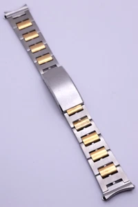 Vintage 2 tone Stainless Clasp 18mm NOS bracelet - Picture 1 of 6