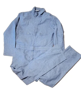 KEY Deluxe Fisher Stripe Work Mechanic Overall Jumper Suit XL Reg (36x32)  C-1 - Picture 1 of 5