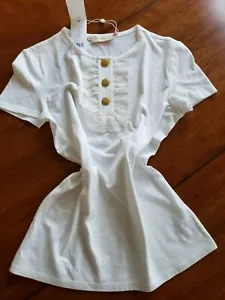 CAMISETA TORY BURCH RUFFLE BLANCA TALLA XS NUEVA CON ETIQUETAS - Imagen 1 de 6