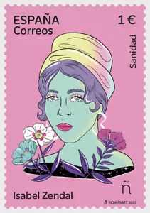spain 2022 espagne Health Isabel ZENDAL healthcare people woman flower 1v mnh - Picture 1 of 1