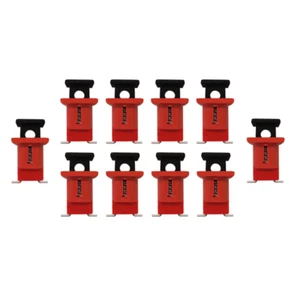 Leaderman Set of 10 MCB Push Pin Isolation Locks For Consumer Unit LMLOK10-10 - Picture 1 of 1