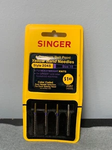 Singer Premium Ball Point Yellow Band Needles Style 2045 Size 16 - Picture 1 of 3