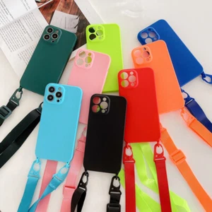 Crossbody Neck Lanyard Soft Case  Phone Cover For iPhone 15 14 Pro Max 13 12 11 - Picture 1 of 23