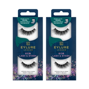 2x Eylure London Lash & Stash Vegan Faux Mink Party Ready - Picture 1 of 5